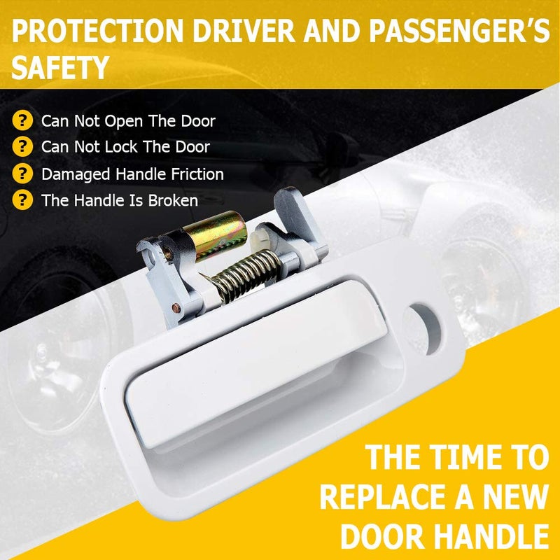 OCPTY Door Handle Exterior Front Driver Left Side Replacement fit 1997-2001 for Camry Outside Door Handle White - Image 3